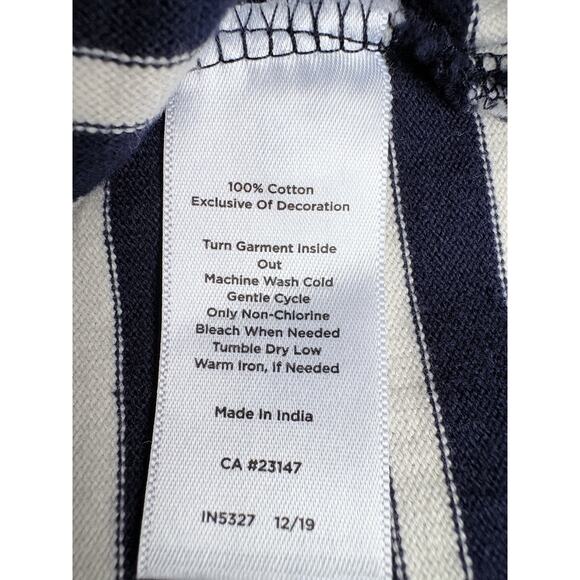 Talbots Authentic Navy White Stripe Floral Daisy Embroidered Cotton Top 2X - Picture 11 of 13